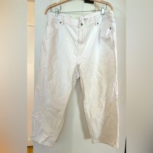 White Slouchy Straight Jeans